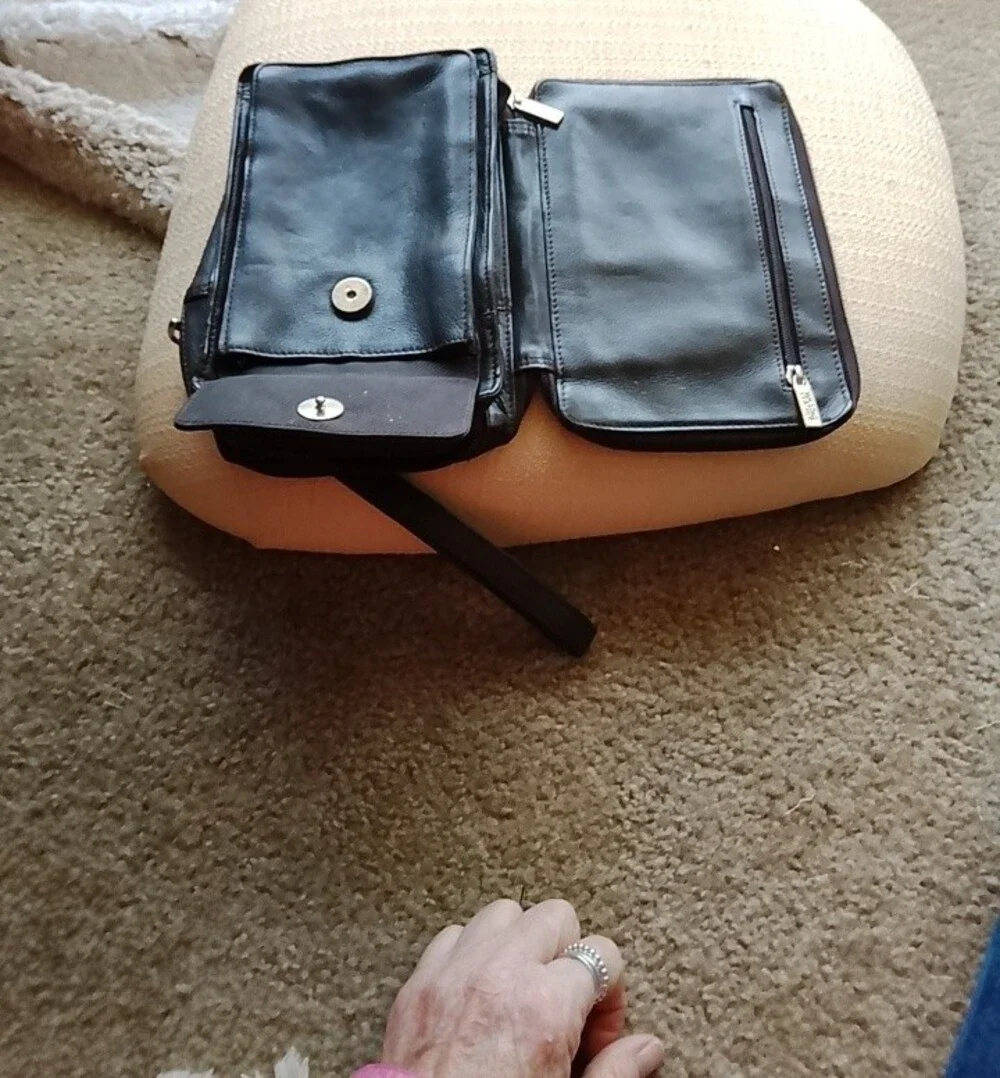 Wilson's Leather Wrist Crossbody Organizer Bag - Black